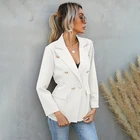 Jacket Suit European American Autumn Jacket Stylish Lapel Button Solid Casual Suit Jacket Women Blazers
