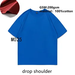 200-250 Gsm 100% cotton Mens Oversized T shirts crew neck Blank Tee shirts casual thick high quality T shirt for Factory