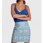 Skirt Denim Denim Fashion Design Bohemian Embroidery Floral Pencil Mini Skirt Jeans Women Denim