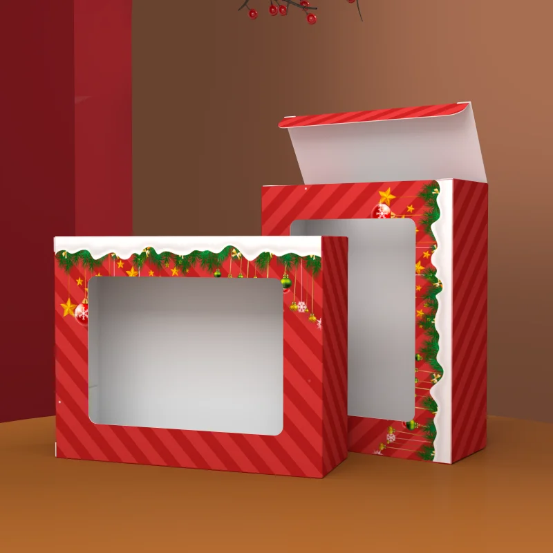 product christmas paper box with window handle candy box soap candle cookie candy little gift packaging party favors decor-6
