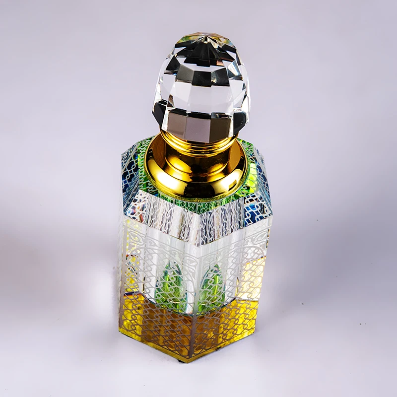 product new design pattern can be customized 12ml glass empty bottle texture fashionable crystal perfume bottle-4