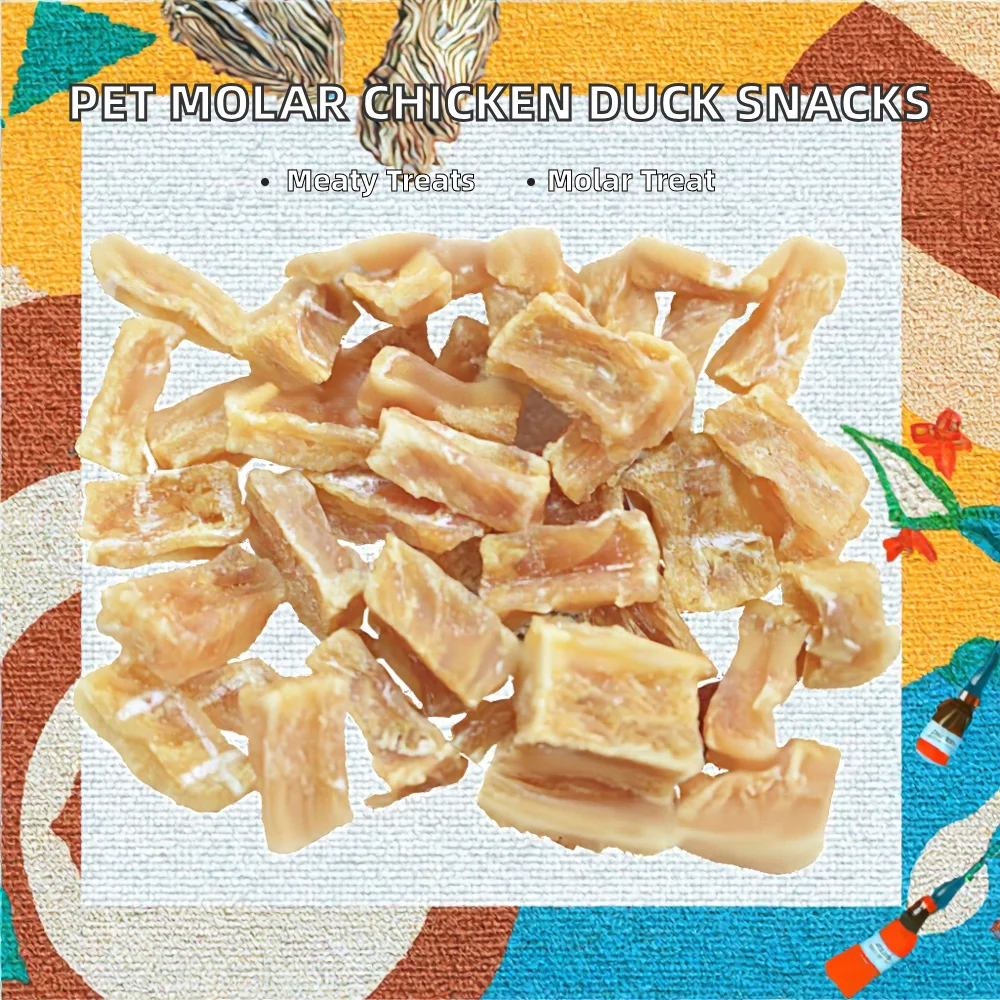 Factory Custom Export Wholesale Eco-friendly High-protein Digestive Health Dog Treats Chicken Duck Meat Pieces Teddy's Molars details