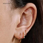 Solid Earrings Pierced Earring Snowflake Flower Ear Bone Nails 14K Solid Gold Jewlery Ear Piercing Earrings Set