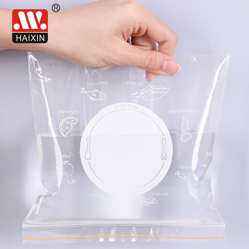 Haixing Plastic Fridge Sealed Bag 15pcs Food Fresh Keeper Self Sealing Bag with Colour  Box Pack