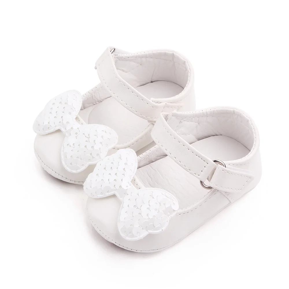 Solid Color Small Flowers Shiny Big Bow Pu Leather Baby Girls Princess Cute Toddler Shoes 2025 details