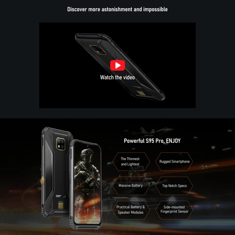 Doogee S95 Pro 2021 4G 8G+128G/256G Rugged 6.3 inch 5150mAh 48MP Android 9.0