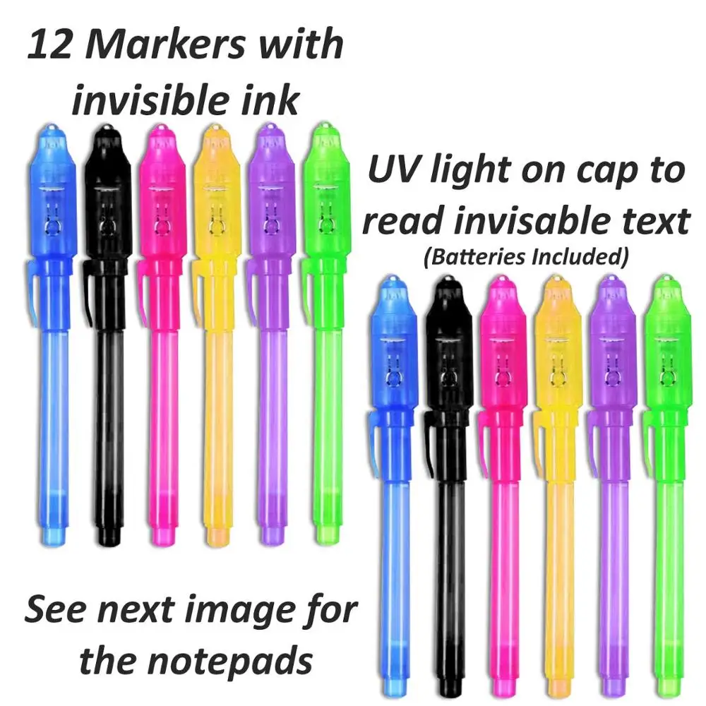 24pcs Invisible Ink Pen MALEDEN Spy Pen with UV Light Magic Marker Kid Pens for Secret Message and Party Goody Bag Stuffer 
