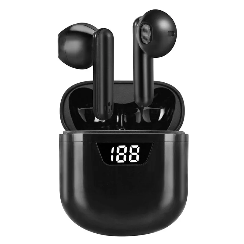 Bluetooth Earbud Wireless Headphones Earphones B55 TWS Black Stereo Charging Case LED Display IPX7 24H 