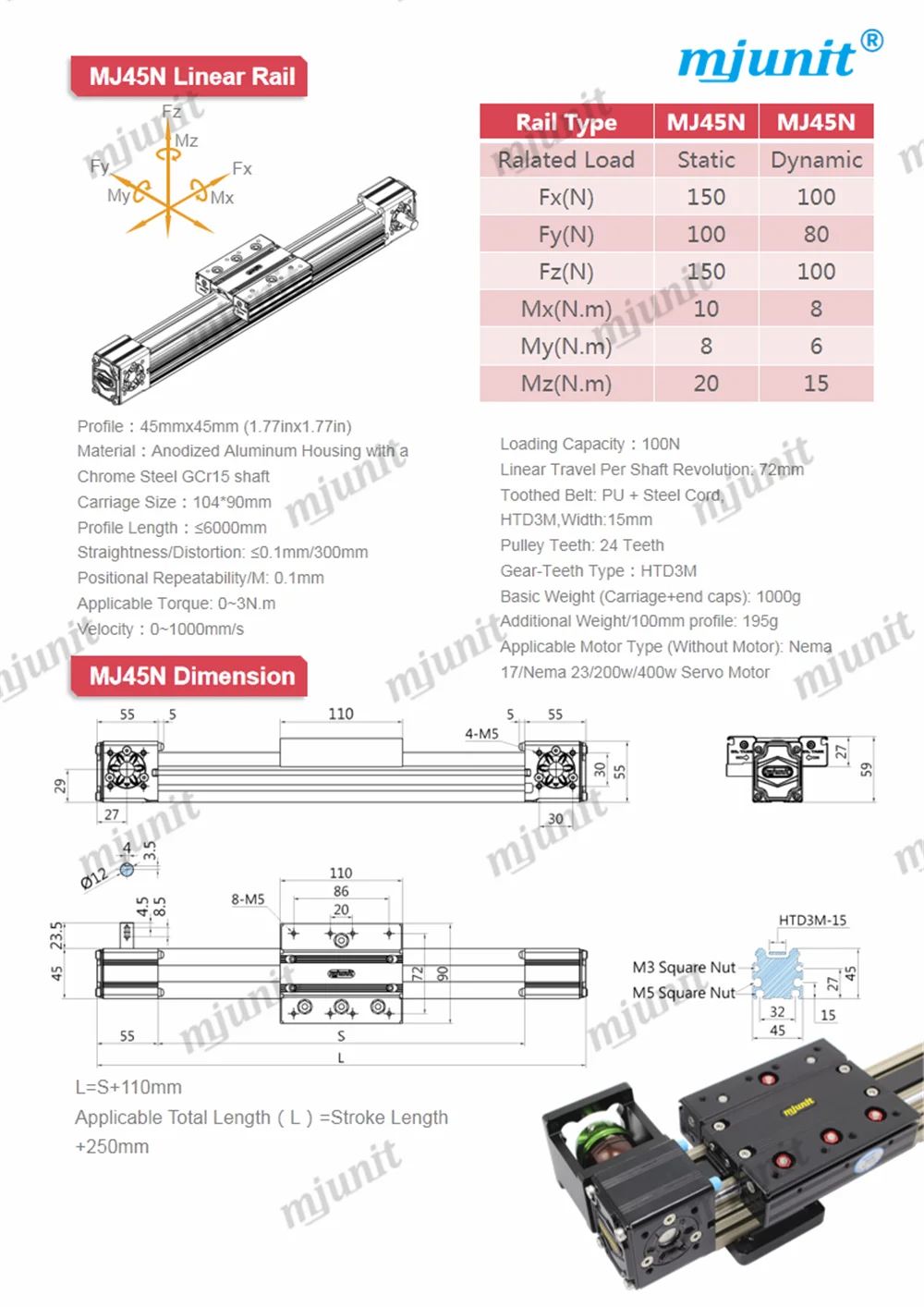 Mjunit Xy Motorized Linear Stage With 57 Stepper Motor Xy Table,Linear
