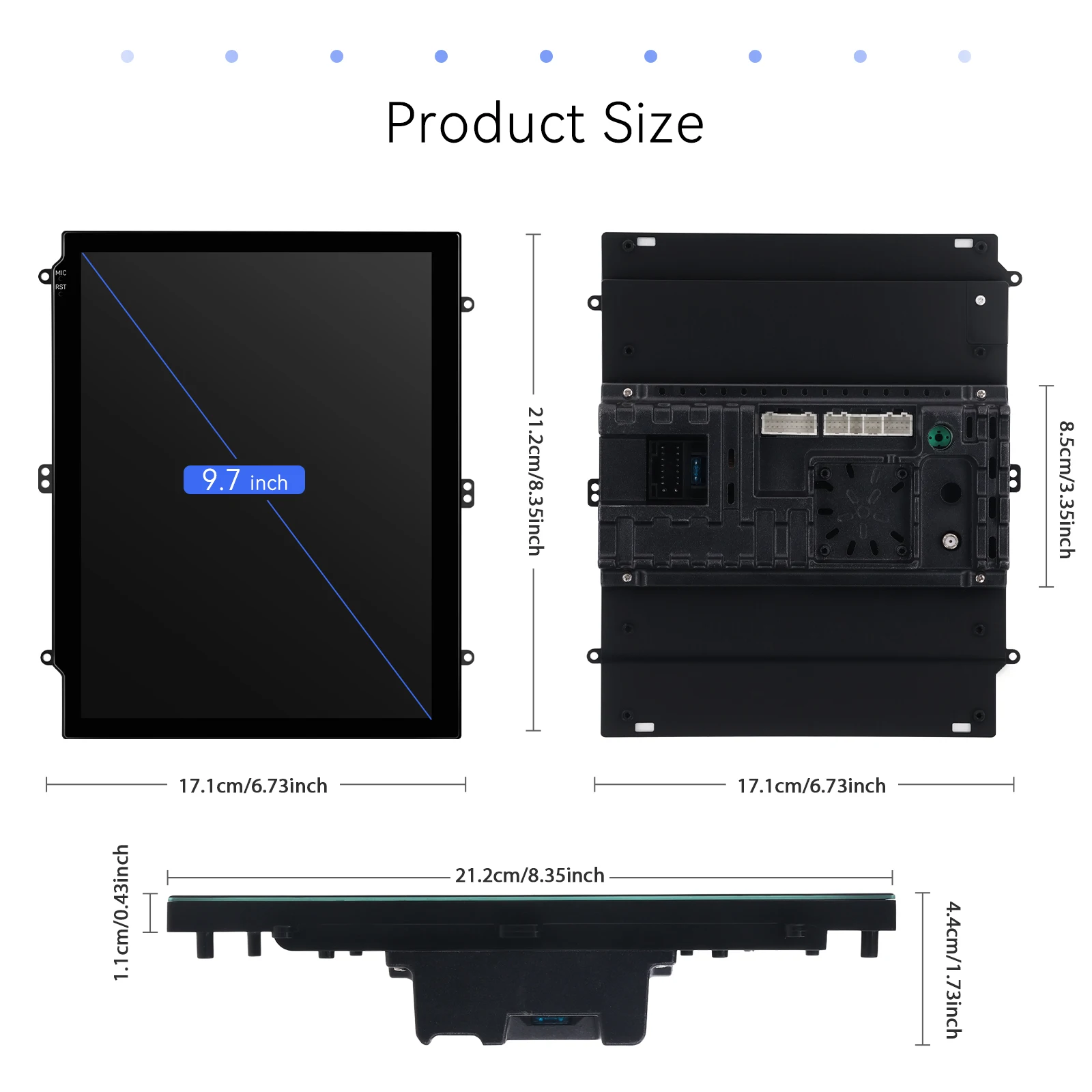 podofo 97 464g double din android car stereo wireless carplay android auto gps wifi fm rds obd2 dab car radio autoradio a4167-16