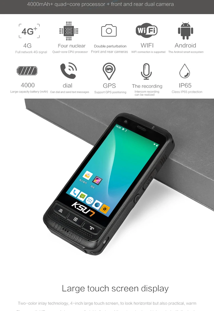 Android SIM Card Mobile Phone Wifi Poc Talki Walki Unlimited Distance KSXAL2 4G LTE Radio GPS Portable Zello Walkie Talkie