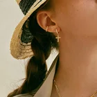 Earrings Earrings Gemnel Fashion Women Jewelry 14k Gold Plated Zirconia High Polish Cross Hoop Earrings For Women