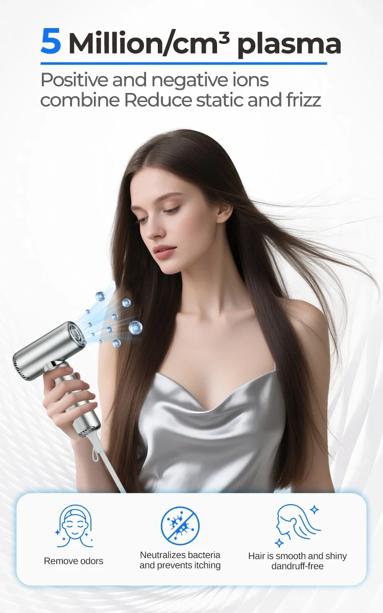 Private Model Small High Speed Hair Dryer ≥5 Million/m³ Plasma 4 Heat Settings Lightweight Mini Hair Blow Dryer details