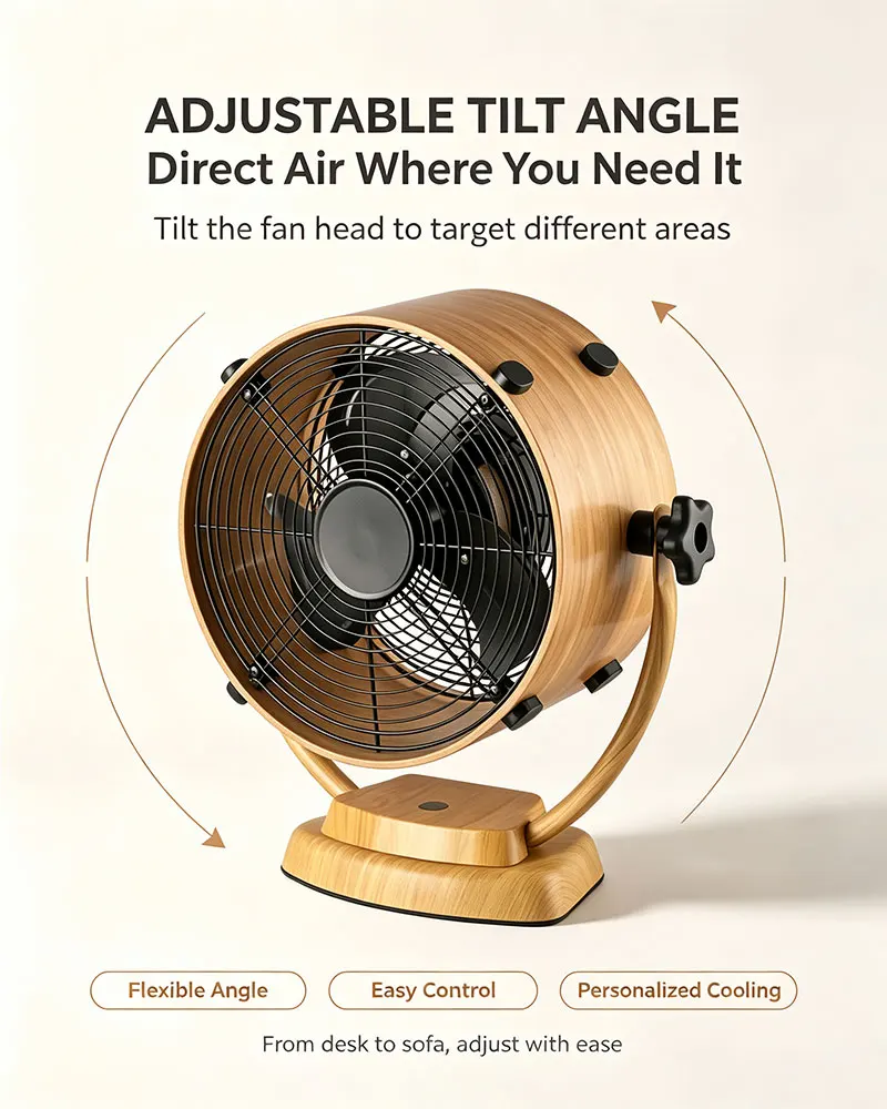 Metal Table Clock Fan, Portable, 40 - detail 12