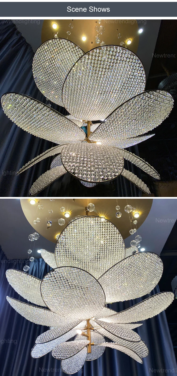 CPL-200 New Design Modern Indoor Metal Gold Bar Crystal Luxury Hanging Ceiling Chandelier Light supplier