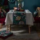 Linen Table Woven Jacquard Cotton Jute Linen Luxury Table Cloth Runner