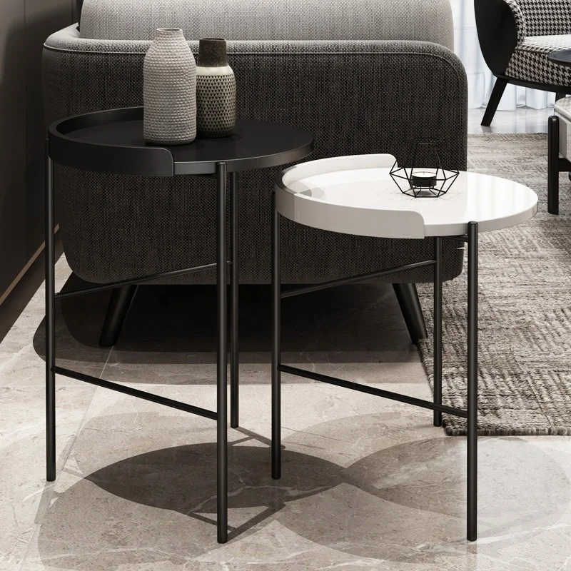 Black and White Home Furniture Decoration Nordic Round Living Room Side Table