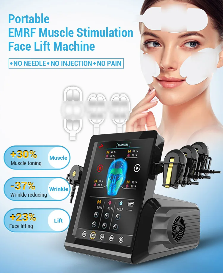3 Pads Facial Muscle Electromagnetic Sculpting Face Lifting Wrinkle Removal Skin Tightening Machine Ems RF PE Face Facial Revolution Beauty Machine For Salon Facial lifting skin tightening ems rf pe face beauty machine - Honkay ems face sculpting machine,ems muscle stimulator machine for face,ems face slimming instrument,face lift machine,ems face machine
