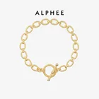 Gold Plated Earringsgold High Quality Link Design S925 Sterling Silver Women Bracelets Gold Plated Bracelet Jewelry