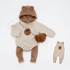 Baby Rompers Jumpsuit Baby Baby Winter Newborn Romper Boys Girls Animal Bear Face Cartoon Jumpsuit