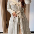 Coats Tweed Coat OEM ODM Custom Women Tweed Outwear White Coats For Ladies