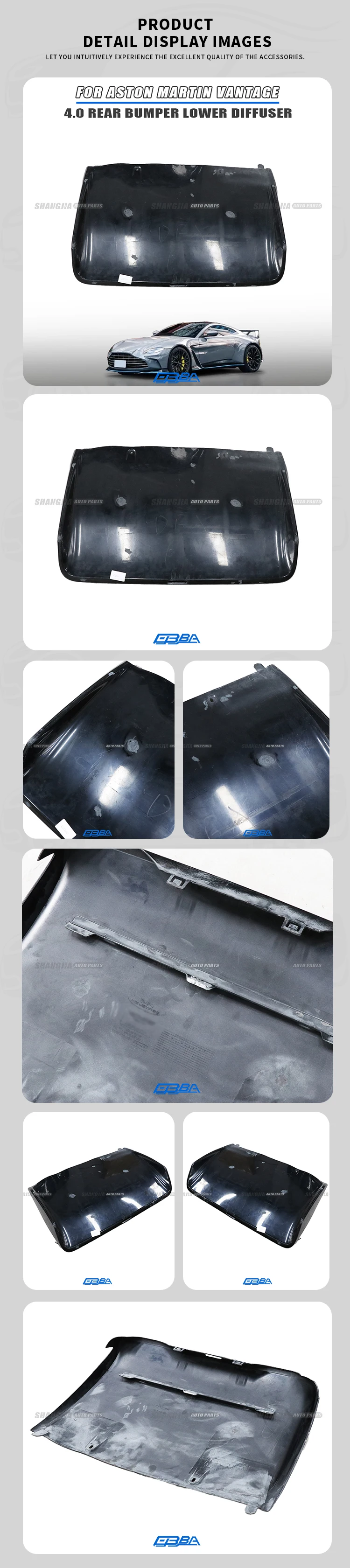 Plastic Rear Bumper Lower Spoiler For Aston Martin Vantage 4.0 KY63-17C870-DC Easy Installation 2025 Hot Sale Rear Spoiler supplier