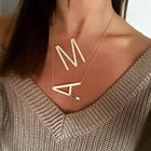 Jewel Necklace For Women 2021 Trendy Necklace For Women 100% Stainless Steel Letter Pendant A-z Alphabet Jewel Wholesale
