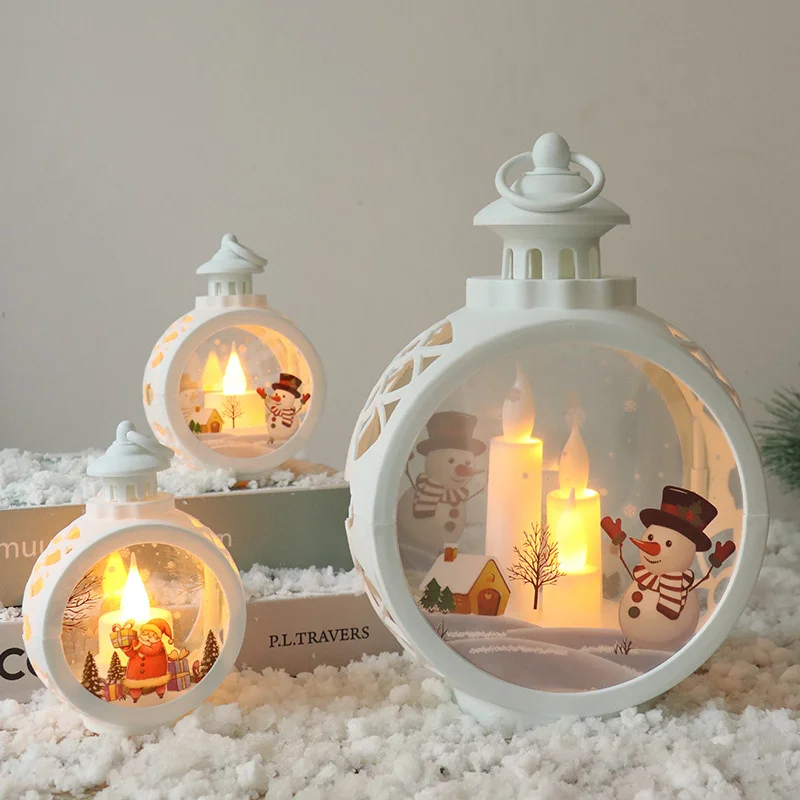 Christmas Tree Decorative Glowing Ball Lights LED Candle Lamp Christmas Lantern for Window Fireplace