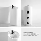 Piece Wash Ceramic Floor Mounted Bathroom Basin Round Shape 1 Piece Pedestal Hand Wash Basin Sink