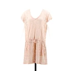 Women's Pink Beach Coverup For Vacations Ladies Sexy V Neckline Hollow Holes For Beach Wear