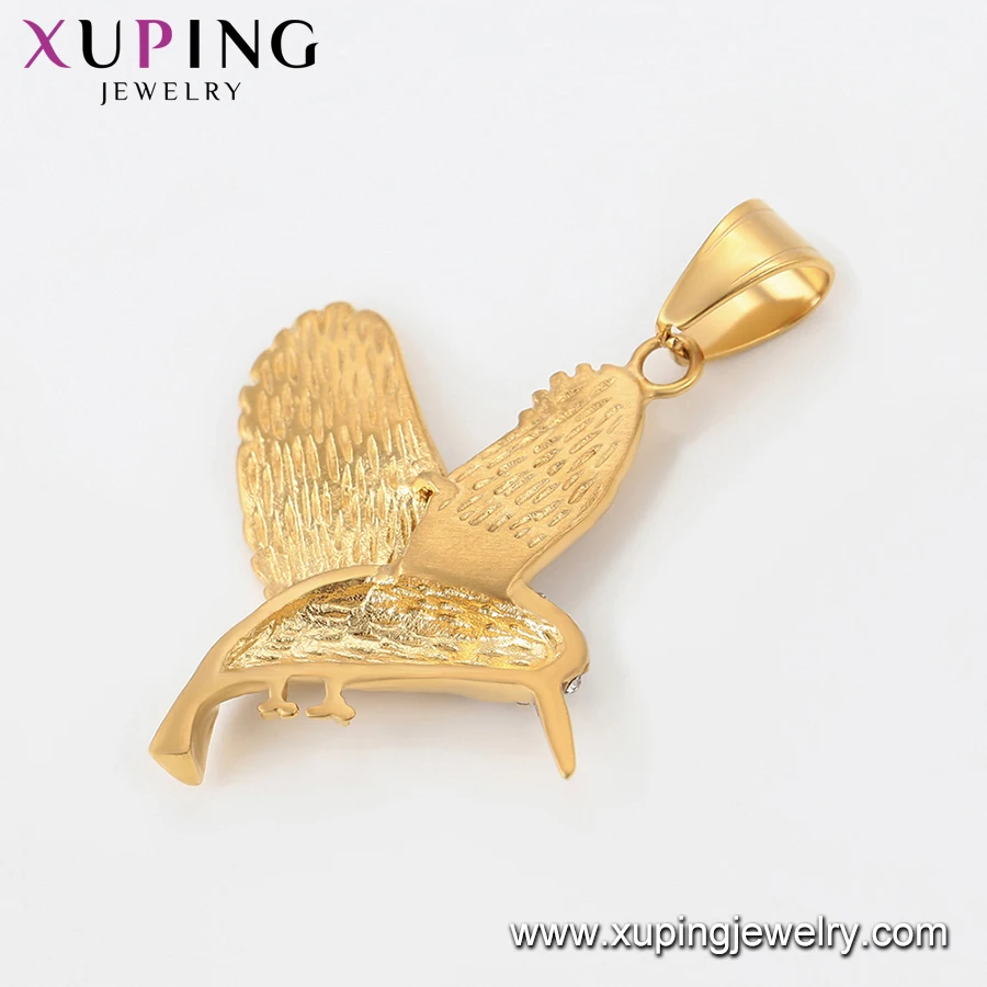 35426 Xupign fashion jewelry 24K gold color flying bird shape stainless steel pendant