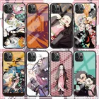 Covers Customized LOGO Anime Kamado Nezuko Glossy Tempered Glass Smart Mobile Phone Covers For IPhone 11