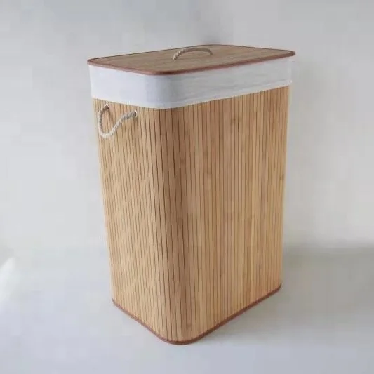 Bamboo Laundry Hamper 100L Dirty Clothes Storage Basket with Lid Liner and Handles