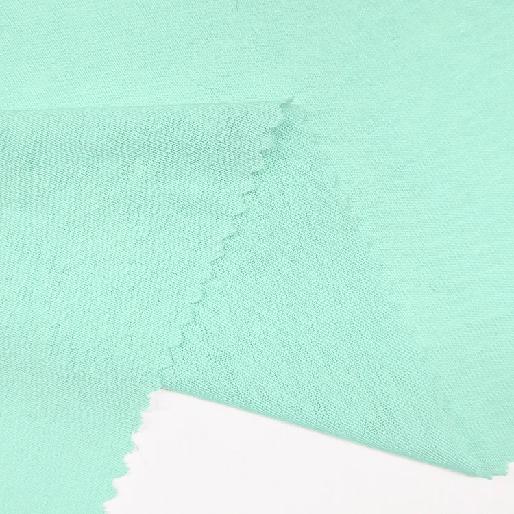 High Quality Solid Knitted Fabric Organic Linen Rayon Material Single Jersey Fabric for Shirt factory