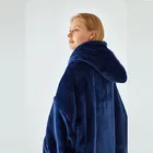 Zip Wholesale Sweater Wearable Hooded Blankets Adult Hoodies Zip Thick Lazy Blanket Hoodie