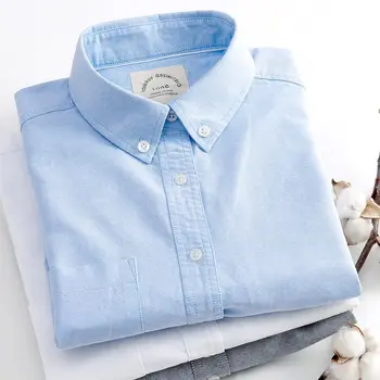 Top quality pure cotton oxford long sleeve customized label dress shirt