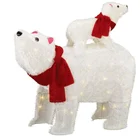 New Year Bear Light For New Year Led 2PK 100L Polar Bear Christmas Motif Light For Home Decor