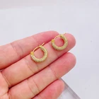 Earrings Huggies Full Drill Small Hoop Earrings Micro Set 18K Gold Plated Huggies Earrings