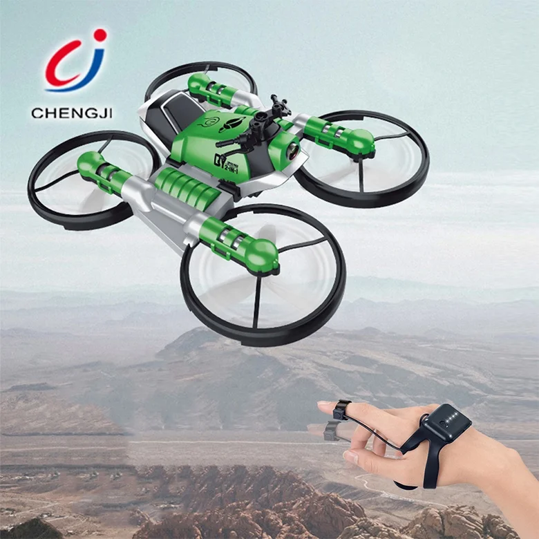 New deformation motorcycle watch rc foldable quadcopter toy gravity sensor drone