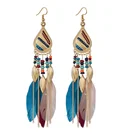 Popular Jewelry European And American Explosive Popular Earrings Jewelry Bohemian Feather Earrings