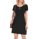 Cotton Dress Women Tunic Mini Beach Sleepwear Cotton Jersey Dress