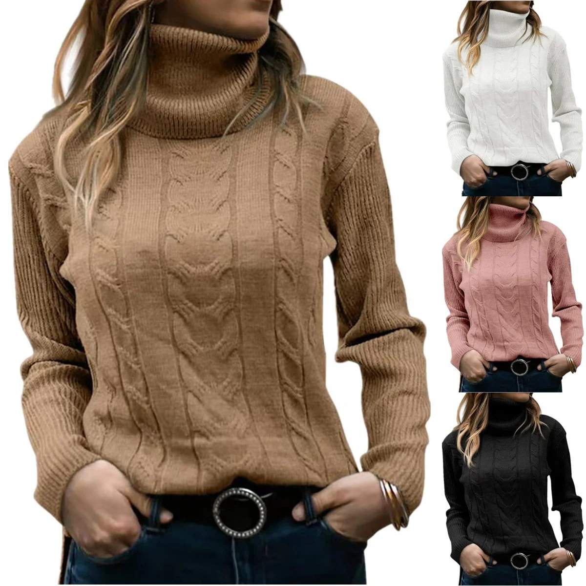 Women's Open Front Cardigan Sweaters Fashion Button Down Cable Knit Chunky Outwear Coats