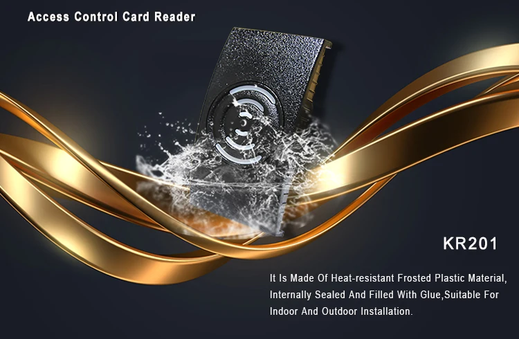 Lector de tarjetas de control de acceso de tarjetas KR201 RFID con Wiegand 26/34 Impermeable IP65 125Khz 1