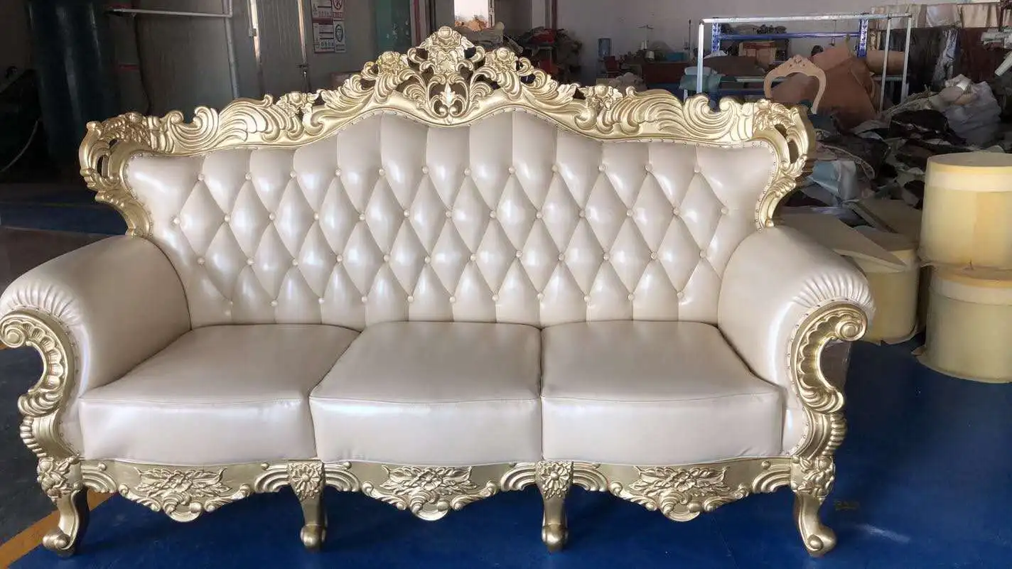 New Design Antique Sofa European Style Classic Genuine Leather Sofa