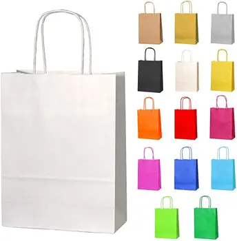 Custom Gift Shopping Bags With Your Own Logo Cheap Wholesale Luxury Recycle Print White Kraft Paper Bag