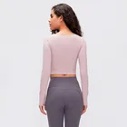 Apparel Women Athletic Wear Running Gym Apparel Long Sleeve Crop Tops Yoga T Shirts