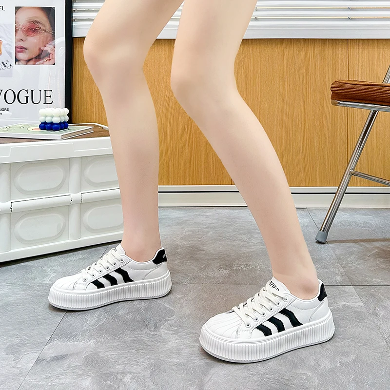 manufacturer Custom Breathable White Flat Anti-slip Sneakers Women Casual Shoes
