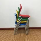 Chairs School Round Tube 4 Legs PP Plastic Back Chairs For School