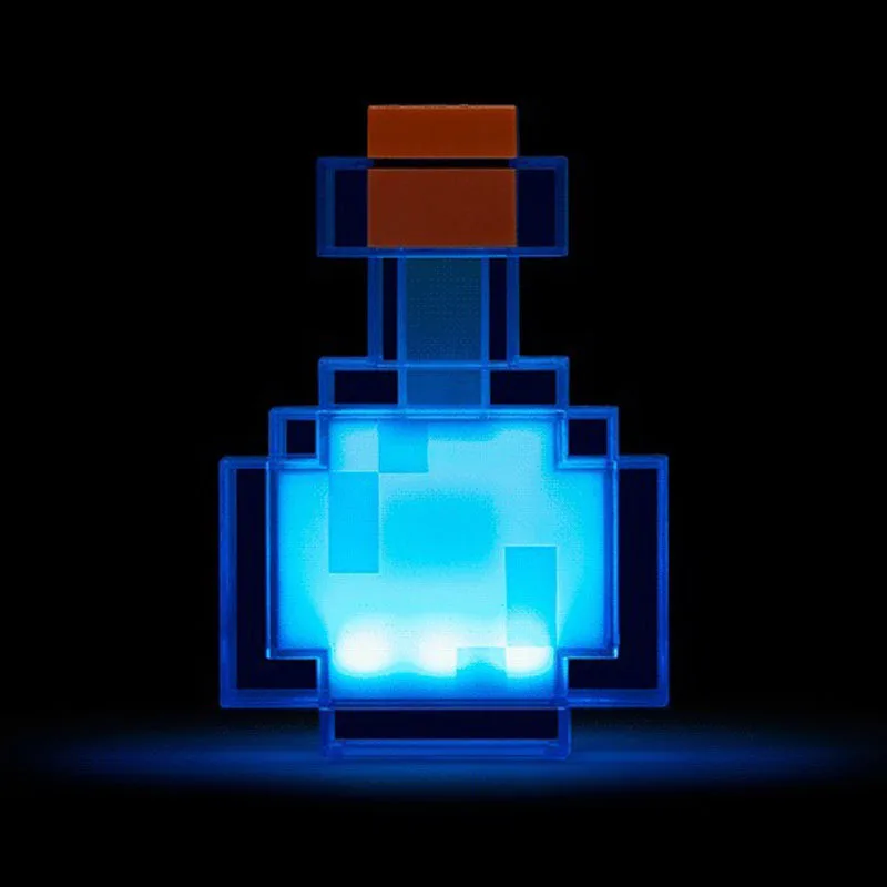 MB3 Hot selling led 8 colors recharging bottle night light minec raft potion lamp for room