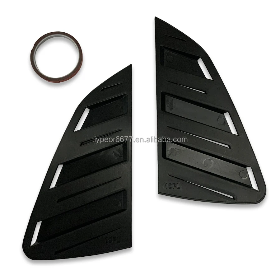 product tiypeor black rear side window louvers vent cover trim for volkswagen vw polo mk6 2019 2023-5